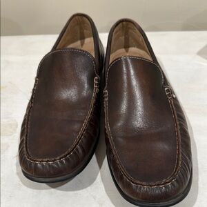 Ecco Brown Leather Slip-On Loafers